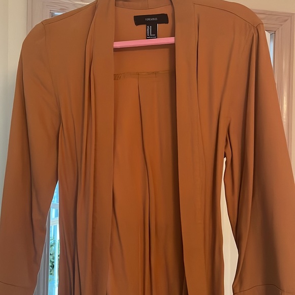 Duster with tie wrap detail in burnt orange - Picture 3 of 3